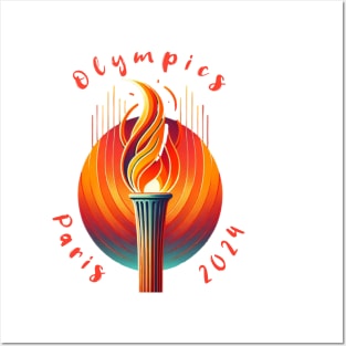 Paris Olympics 2024 Torch Posters and Art